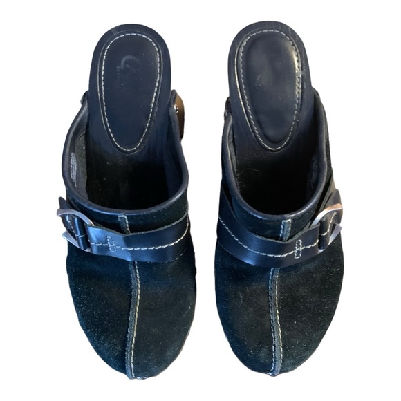 Carlos by Carlos Santana Women’s Deep Black Suede Clogs size 7M Made in Brazil - Picture 9 of 11